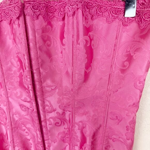 Fredericks Of Hollywood Vintage Y2K Pink Lace Up Corset - Picture 3 of 6